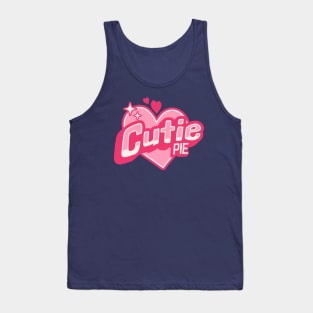 Cutie Pie Sparkle Pink Heart Badge Tank Top